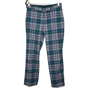 Nike Golf Tour Performance Plaid Pants Mens Size 32 x 32 Blue Purple Stretch